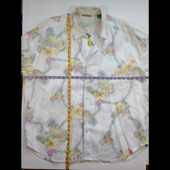 Tommy Bahama LONG SLEEVE Linen Shirt Reverse Print Tropical Fruit Floral NEW 2XL - Picture 10 of 10